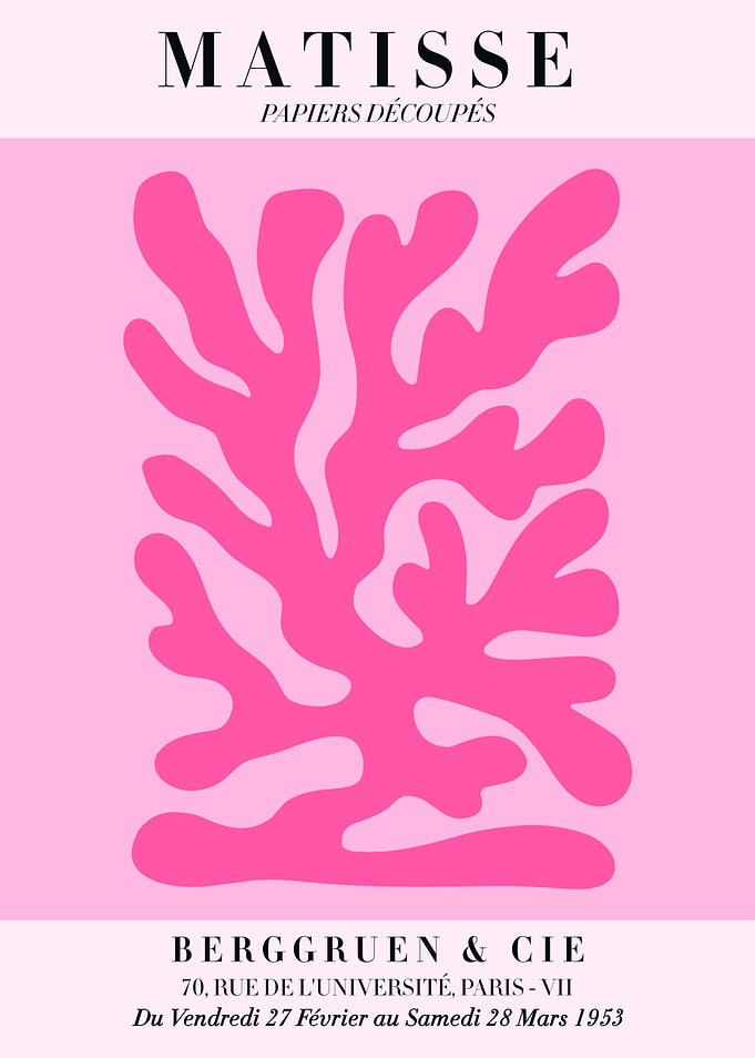 Blush Pink Matisse Papiers Découpés Poster