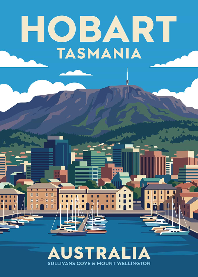 Hobart Tasmania Travel Poster