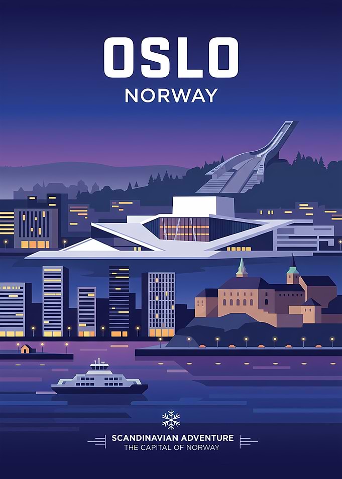 Oslo Norway Cityscape Poster
