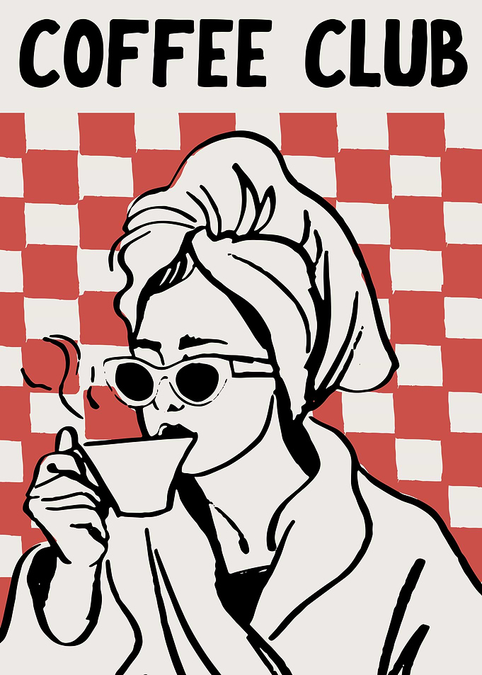 Coffee Club Vintage Poster