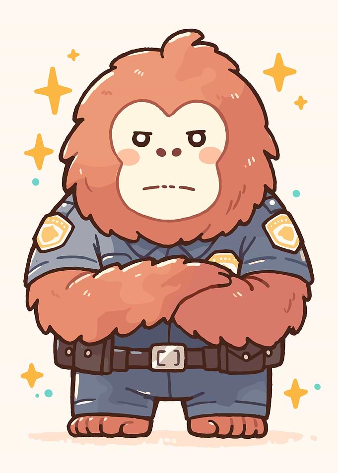 Cute Orangutan Police Officer