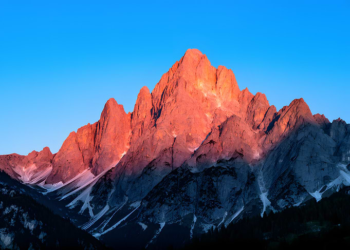 Mountain Peaks at Sunrise