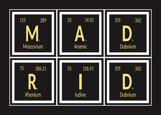 Periodic Table Elements Spell 'MADRID'