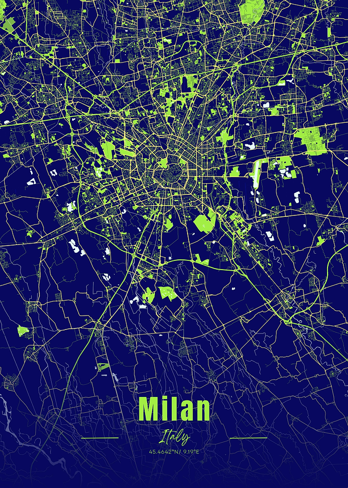 Milan Italy Map Art