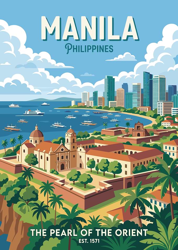 Manila Vintage Travel Poster