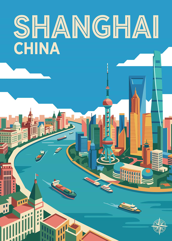 Shanghai Skyline Poster