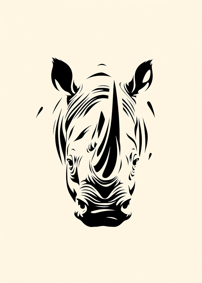Minimalist Rhino Head Illustration