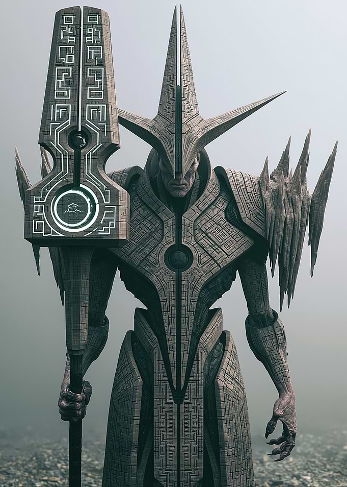 Sci-fi Warrior with Ornate Armor