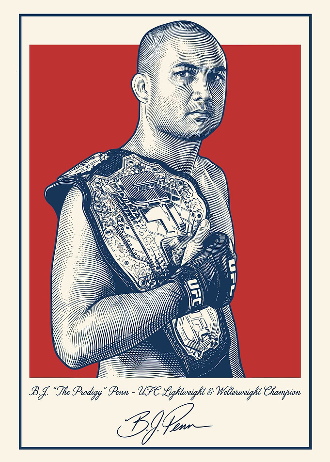 B.J. Penn UFC Champion Portrait