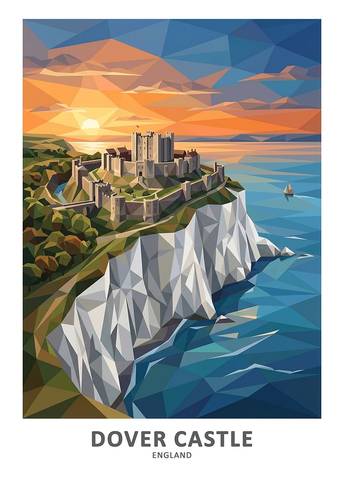 Dover Castle Geometric Sunset