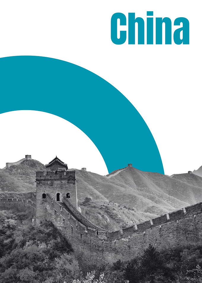 Great Wall of China with Text