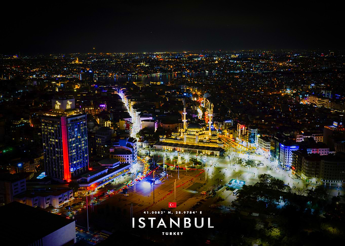 Nighttime Istanbul Cityscape