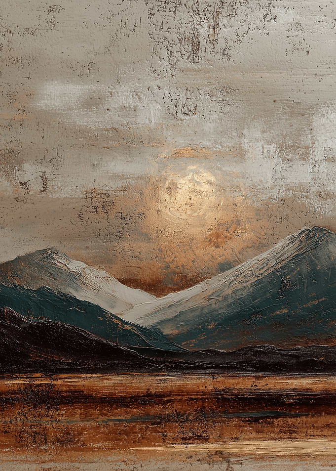 Textured Mountain Landscape Painting