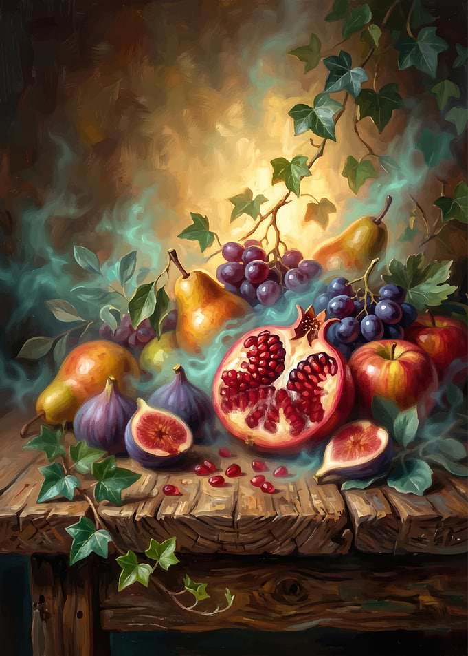 Still Life of Fruits and Ivy
