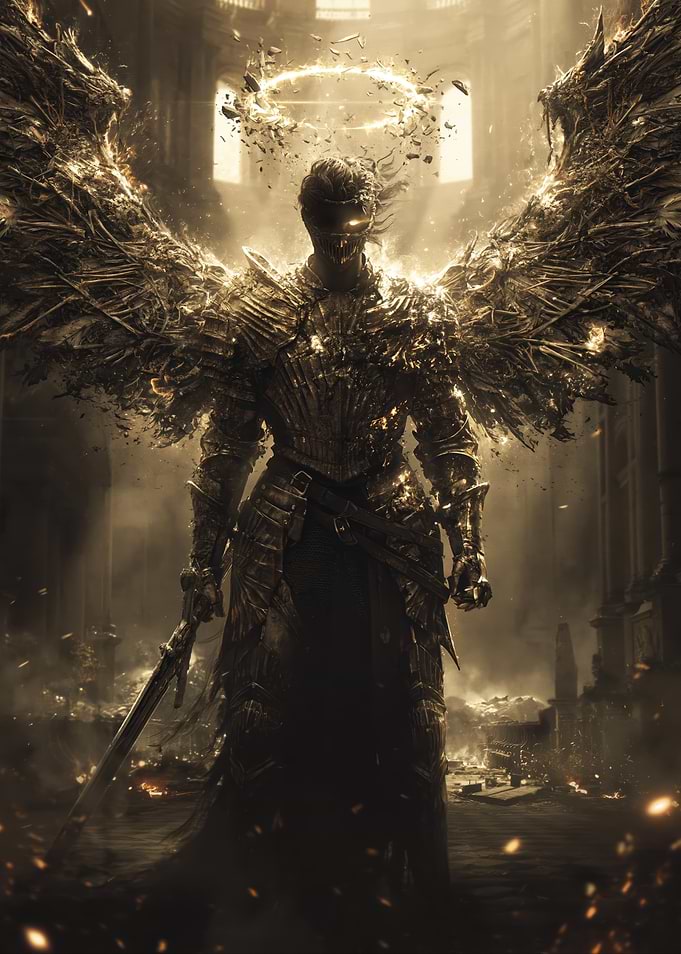 Dark Angel Warrior with Sword