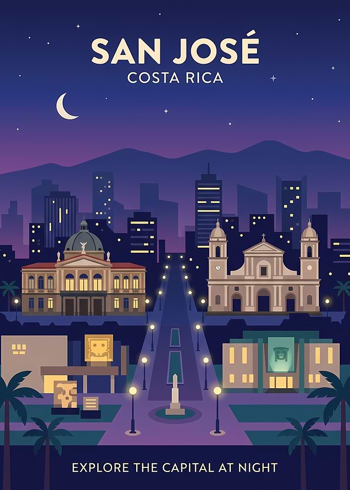San Jose, Costa Rica at Night