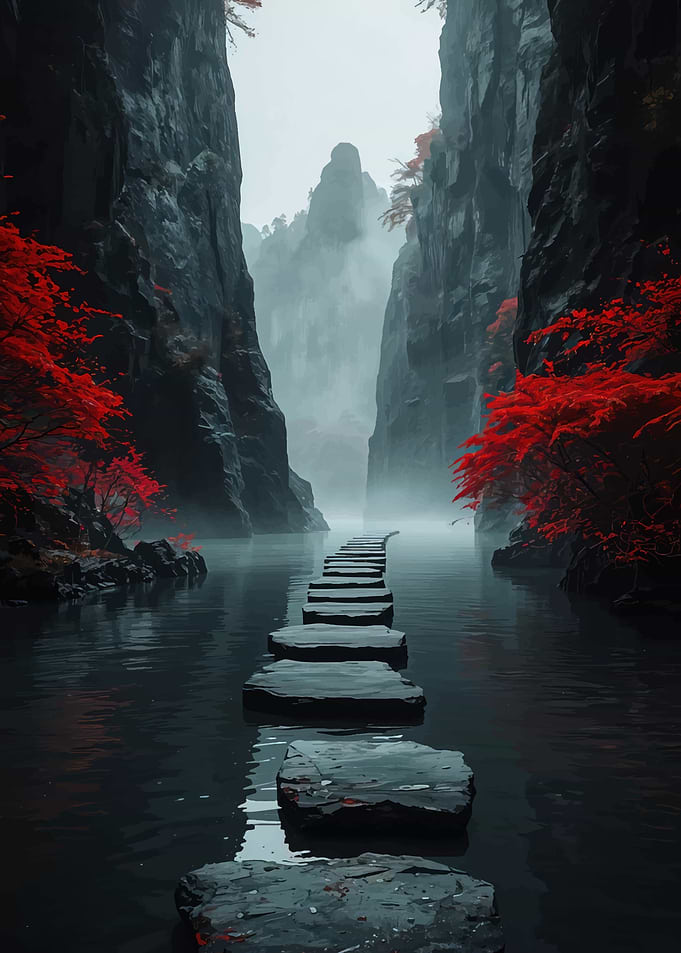 Stepping Stones Through a Misty Gorge