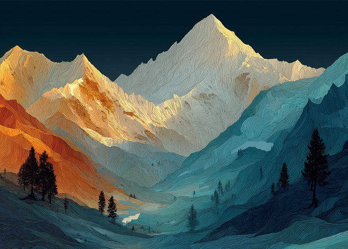 Majestic Mountain Landscape at Sunset