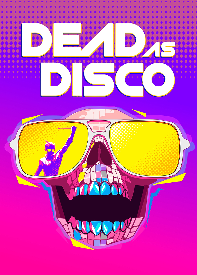 Dead as Disco Skull with Sunglasses