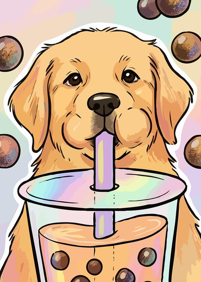Boba Retriever - Funny Bubble Tea Puppy