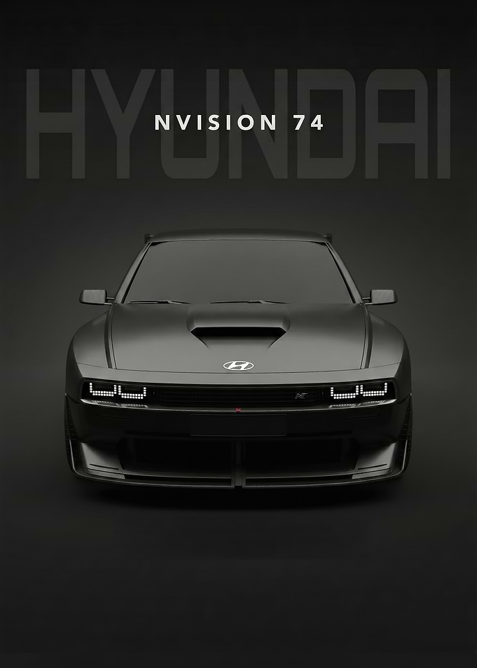 sleek black Hyundai N Vision 74 Concept Car