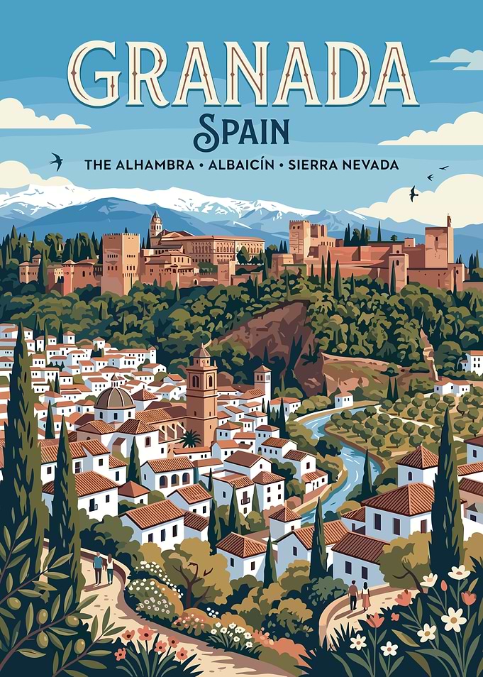 Granada Spain Travel Poster