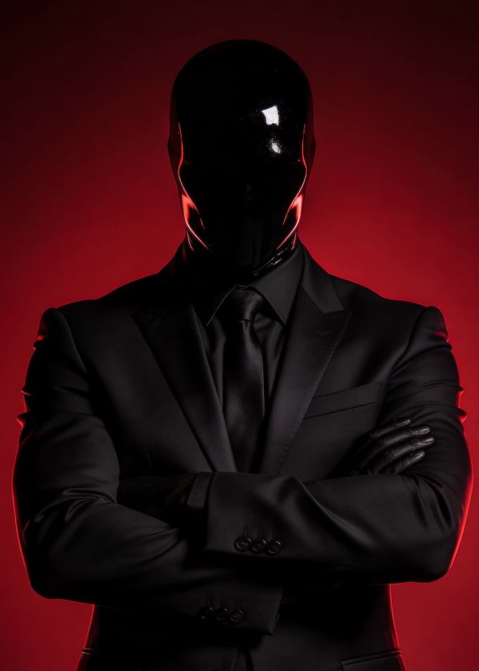 Man in Black Suit and Mask