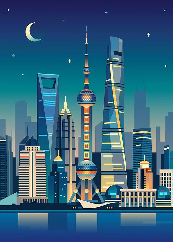 Shanghai Skyline at Night