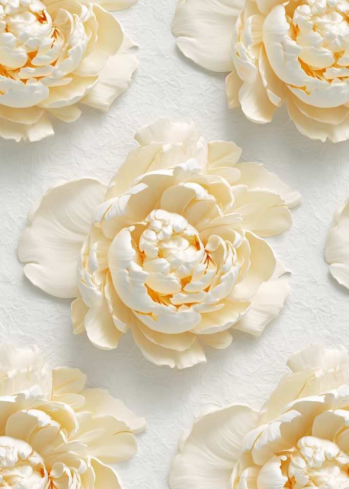 Cream Peony Floral Pattern