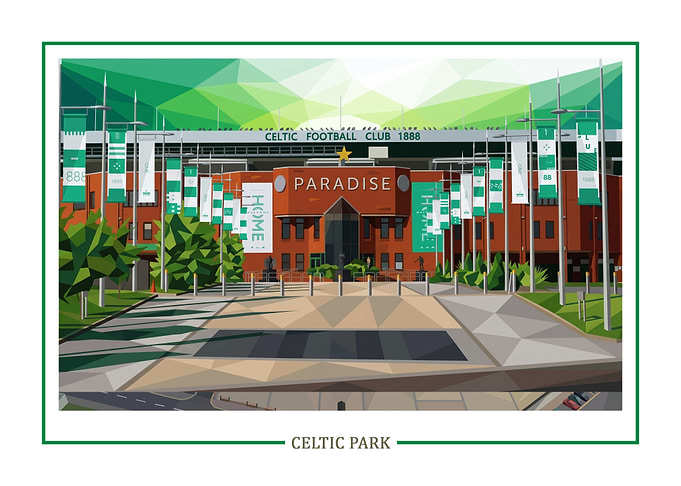 Celtic Park Stadium Geometric Painting