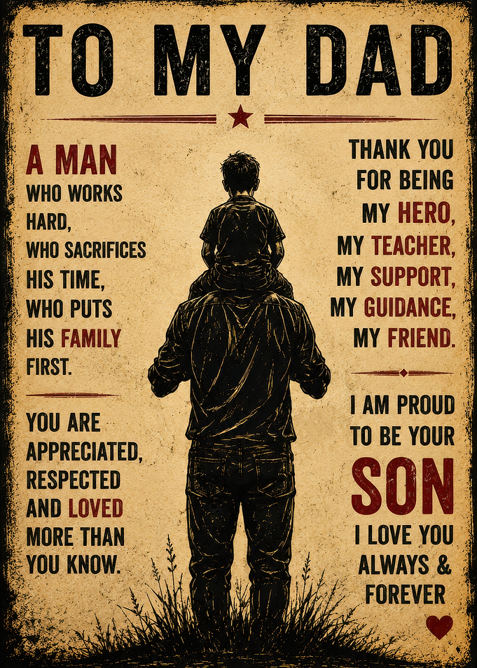 To My Dad Vintage Poster