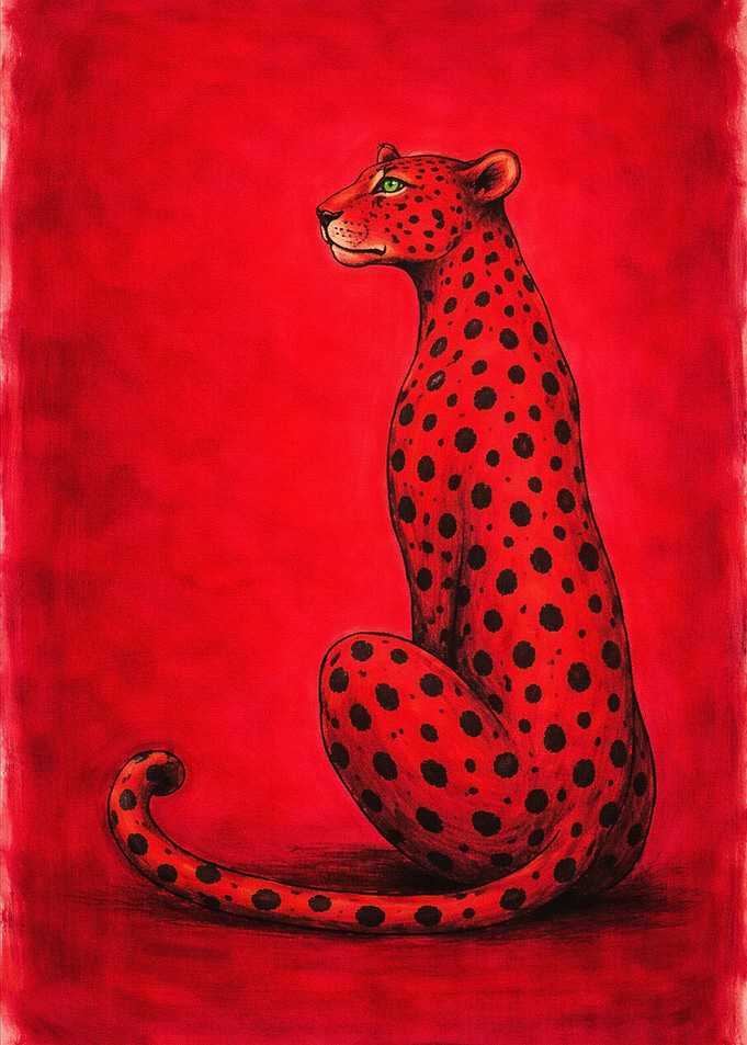 Red Cheetah with Black Spots