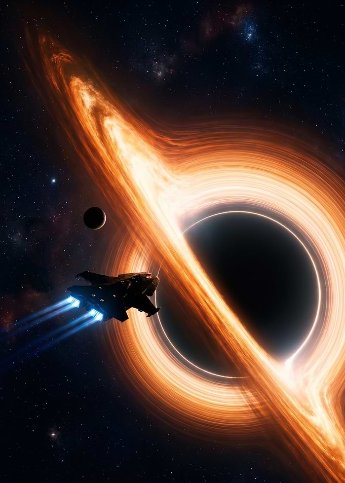 Spaceship near a black hole