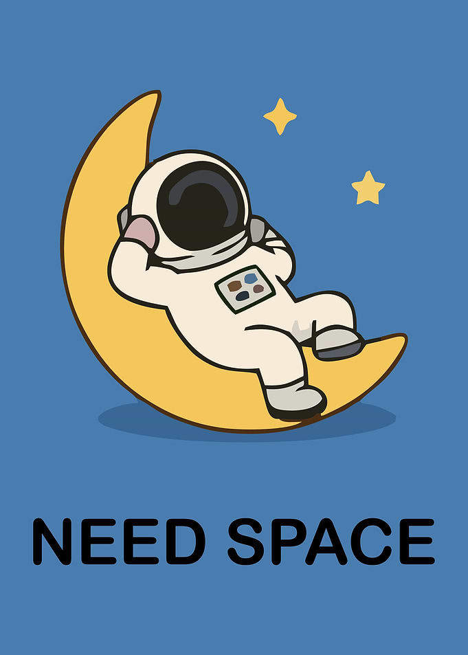 Astronaut relaxing on the moon