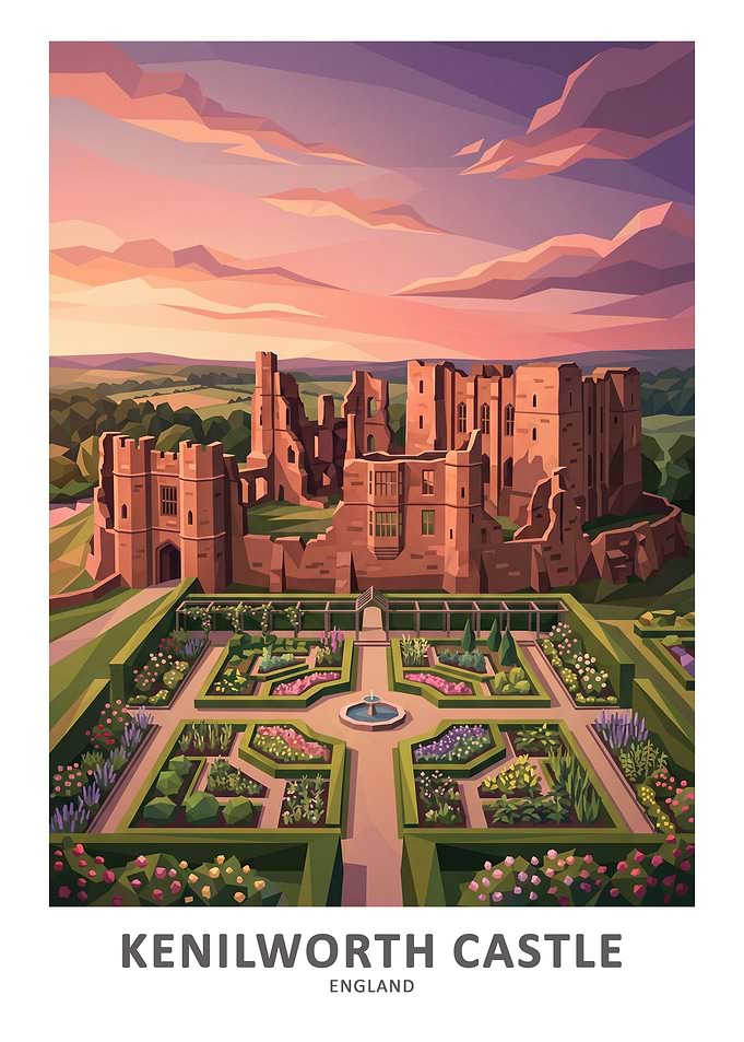 Kenilworth Castle England Illustration