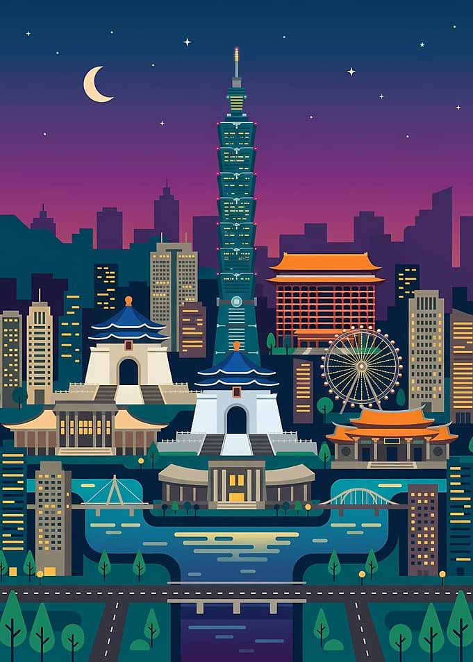 Taipei Cityscape at Night