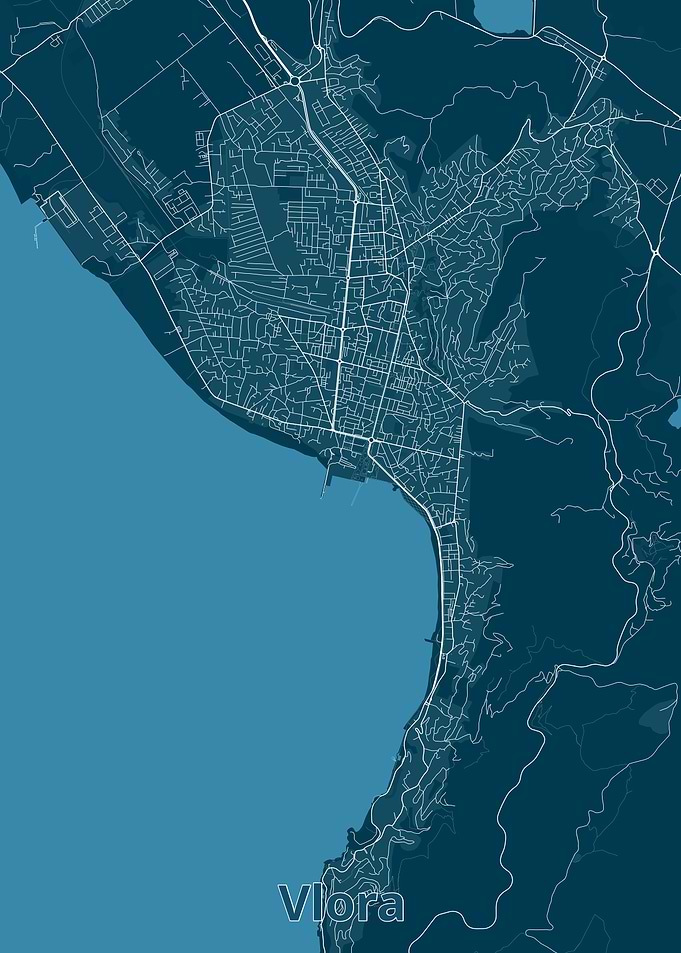 Map of Vlora, Albania