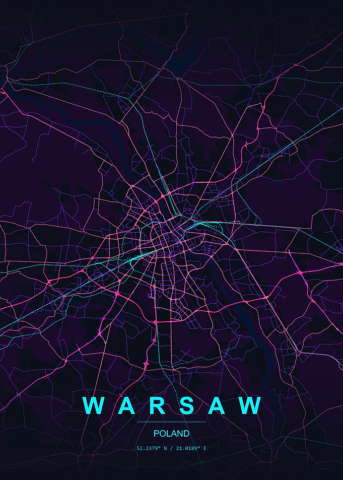 Warsaw City Map Poster