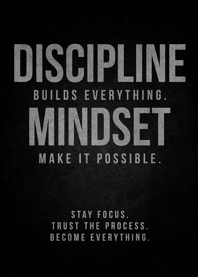 Discipline and Mindset Motivational Poster