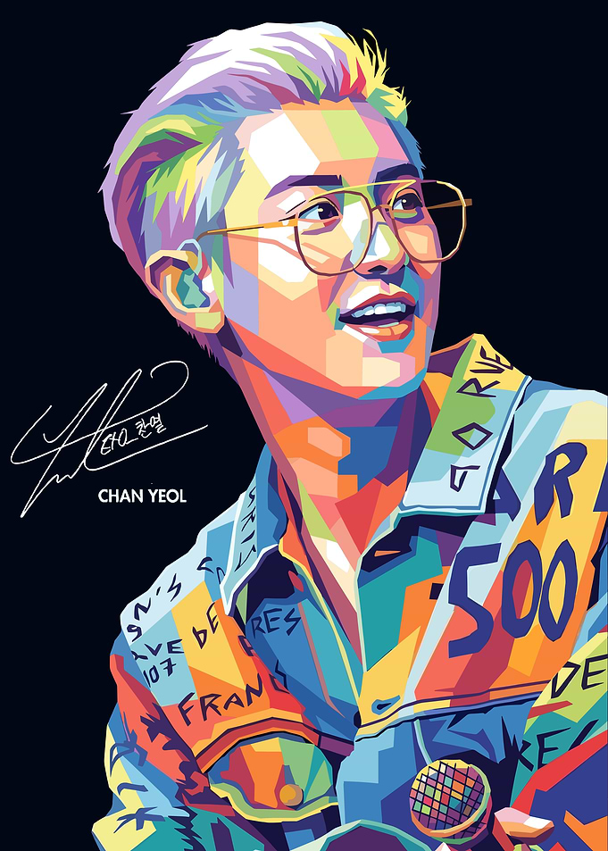 Chan Yeol Pop Art Portrait