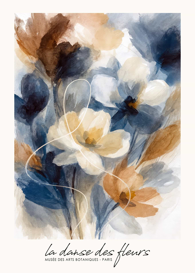 Abstract Floral Watercolor Painting