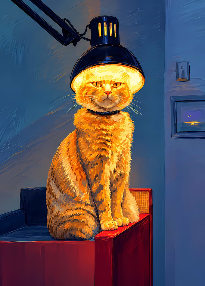 Cat Under a Lamp