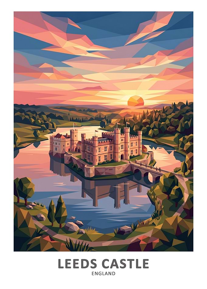 Leeds Castle Geometric Sunset