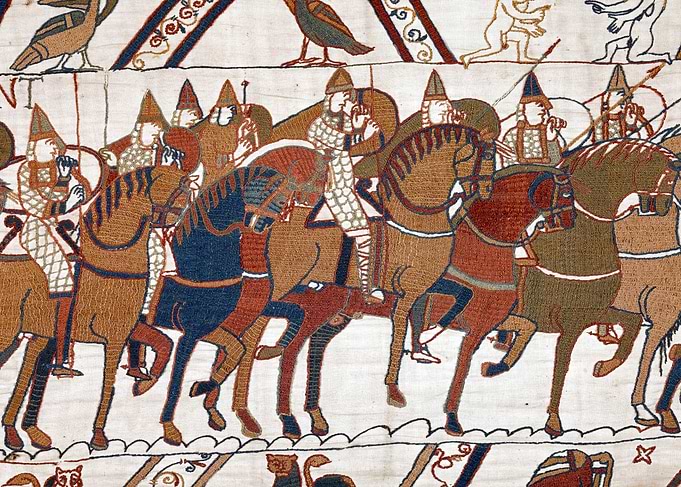 Norman Knights on their way to the Battle of Hastings Bayeux Tapestry Scene 48