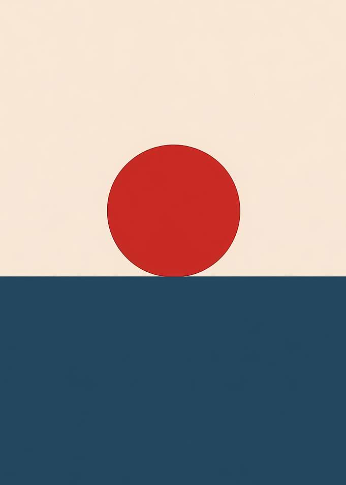Minimalist Japanese flag design