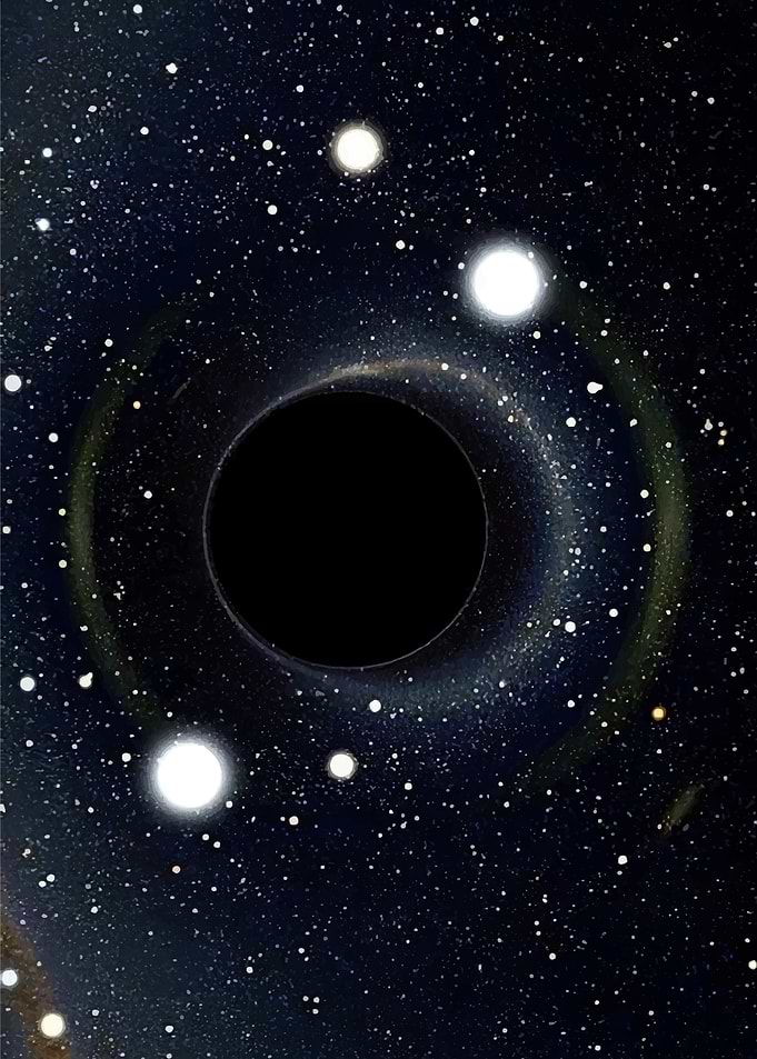 Black Hole with Stars and Nebula