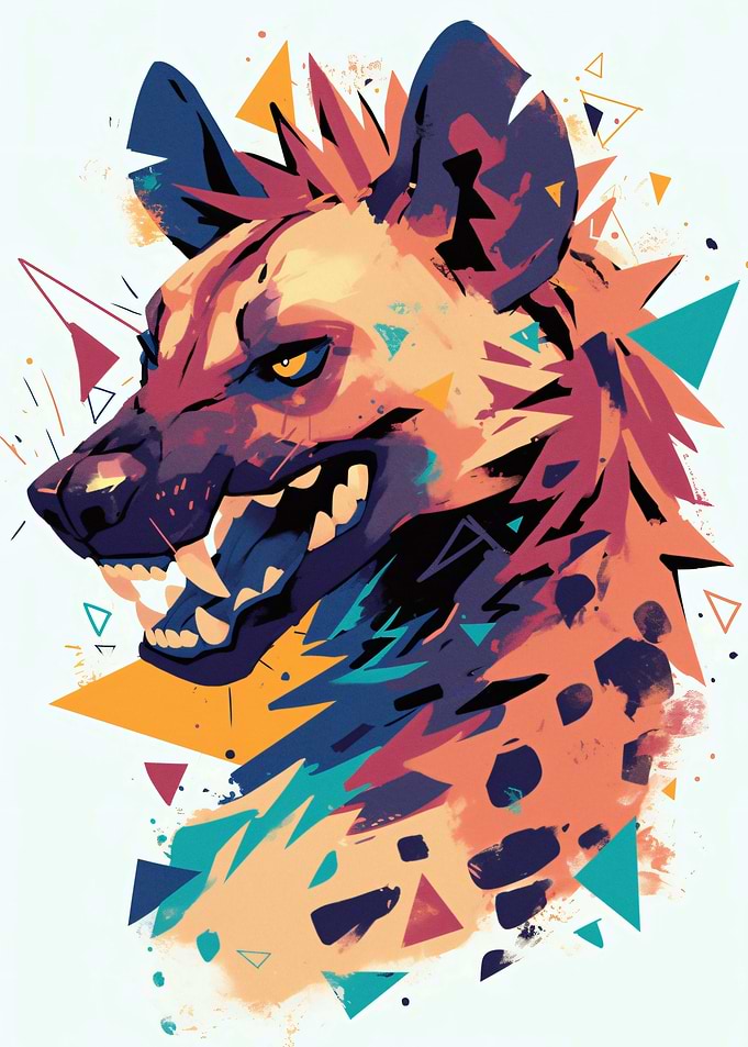 Aggressive Hyena Pop Art