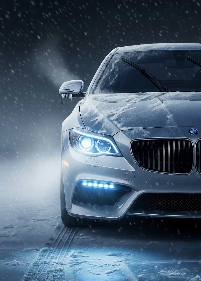 BMW car in snow