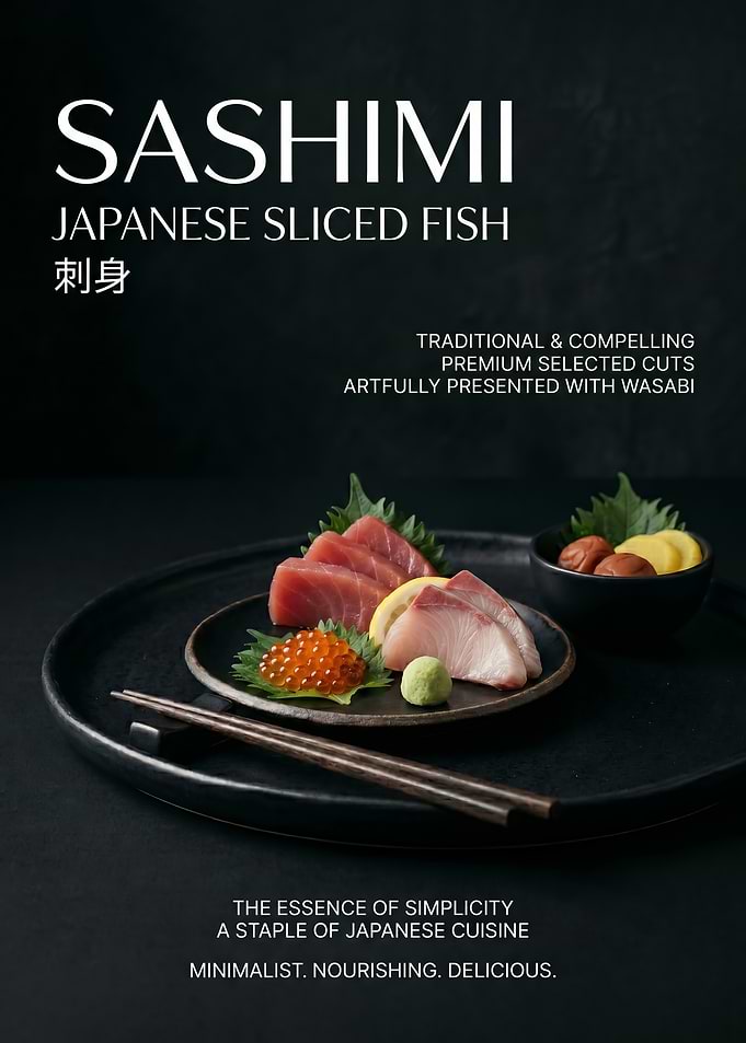 Sashimi Platter with Wasabi and Roe poster