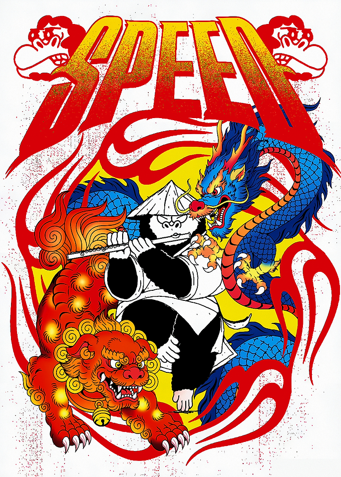 Speed Dragon and Panda Art